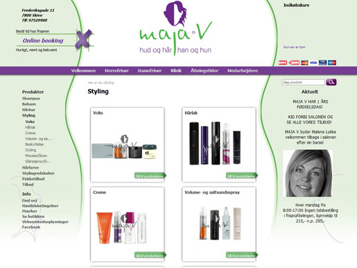 Webshop for Maja V